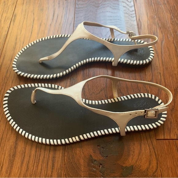 Vince Camuto Black and White Stitch Sandal- Size 6.5 - Picture 3 of 8